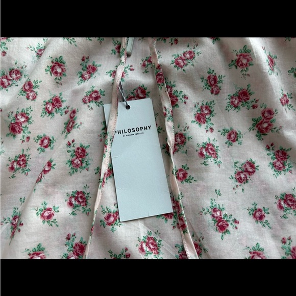 NWT ALBERTA FERETTI $498 Pink Cotton Rose Print Peasant Blouse Lace Italy D&G - Picture 10 of 10